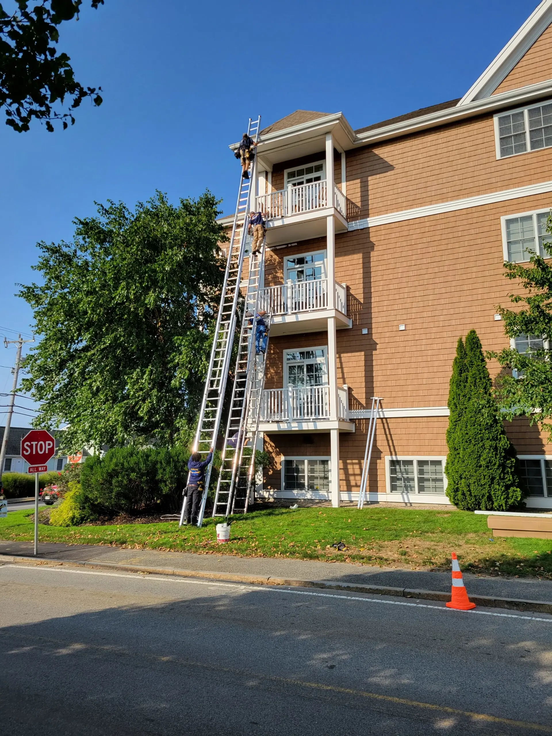 Three story ladder work