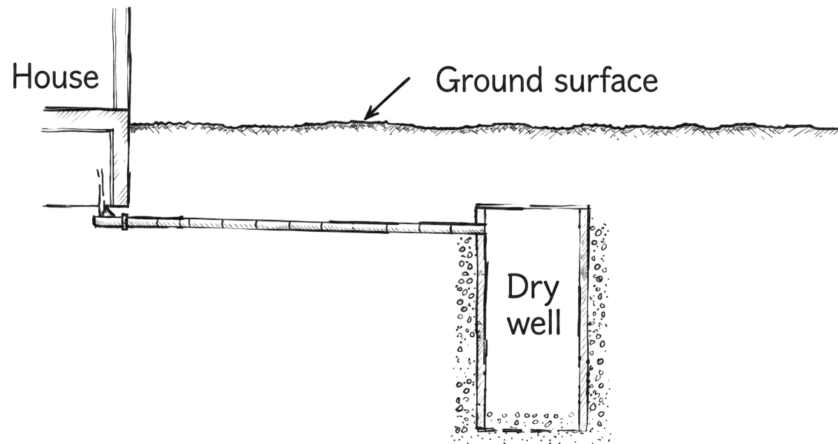 house ground surface dry well